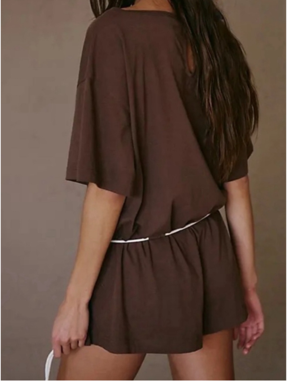 Free People Free-est Brown & White Drawstring Romper XS Bundle NWOT - Picture 2 of 10